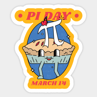 Pi Day Cute Cartoon Pie March 14 Sticker